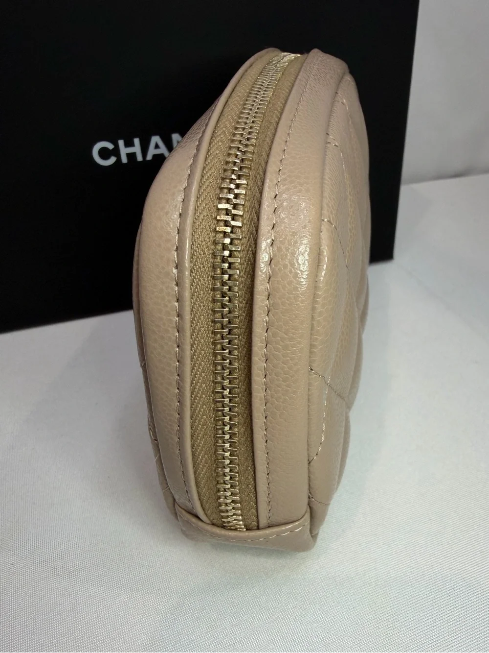 CHANEL Beige Small Curvy Pouch 26C